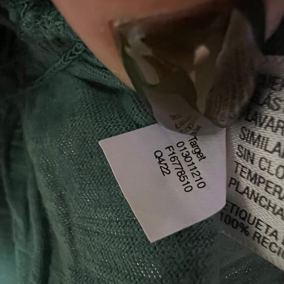 Universal Thread Forest Green Seersucker Mid Cropped Tank Top Size Large - Picture 5 of 8